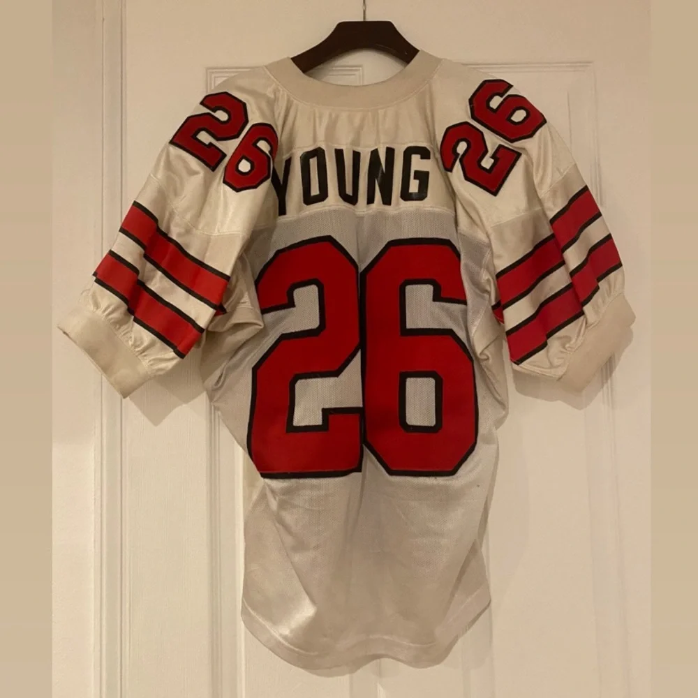 Vintage Red and White Football Jersey - Picture 2 of 2